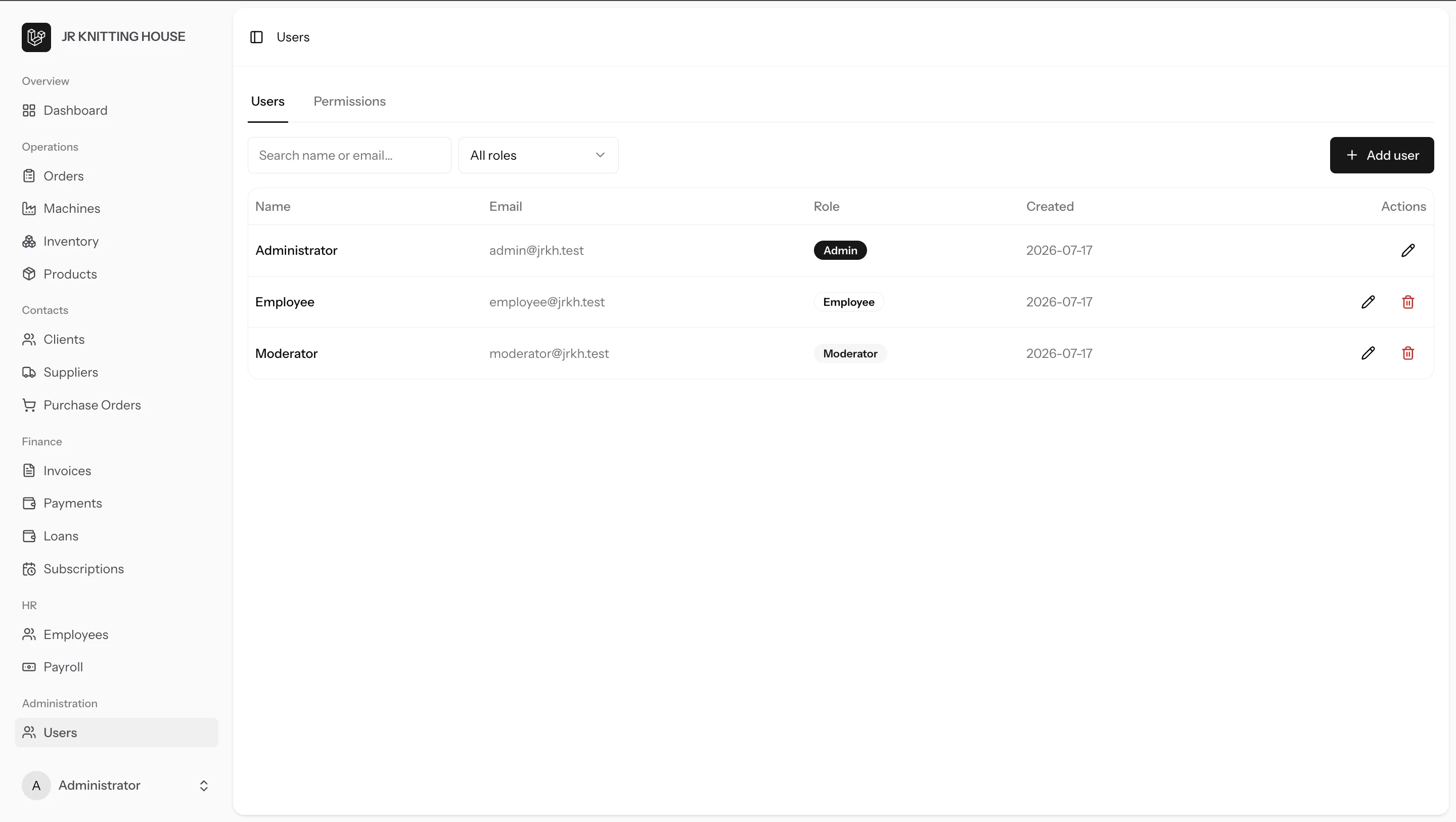 Custom ERP Web Application - Real-Time Controls & Information Display