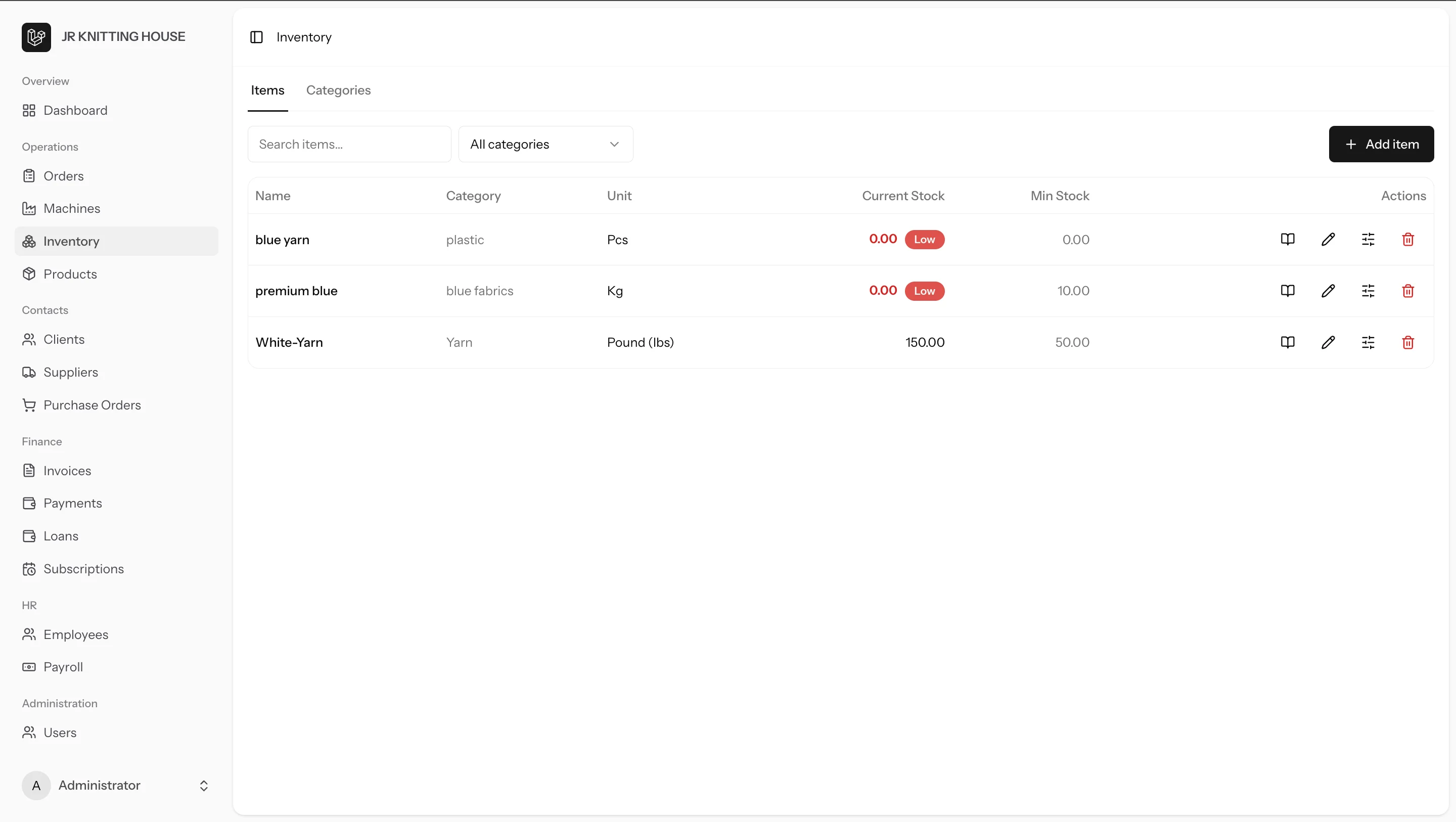 Custom ERP Web Application - Machine Performance & Control