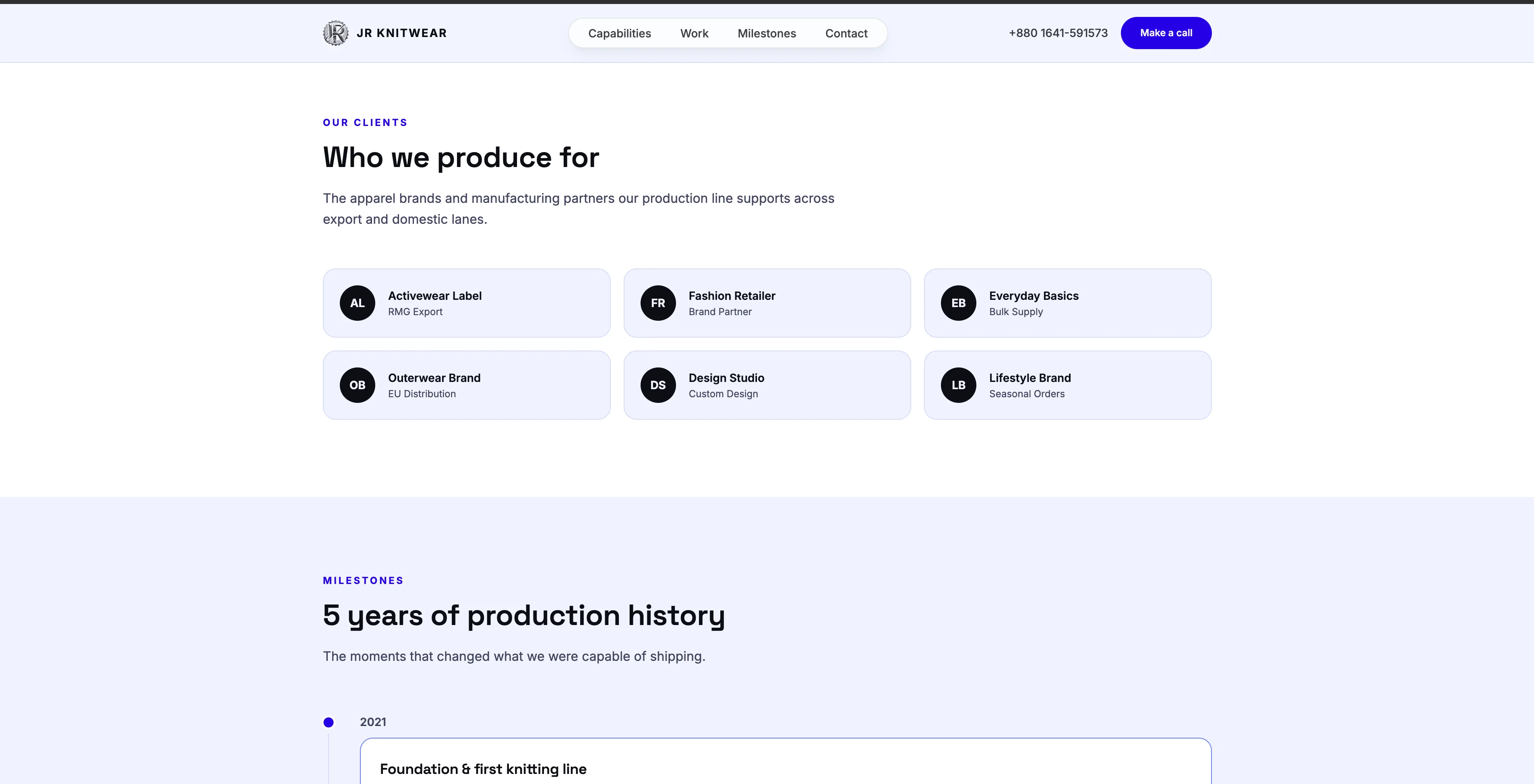 JR Knitwear Corporate Website - Global Launch